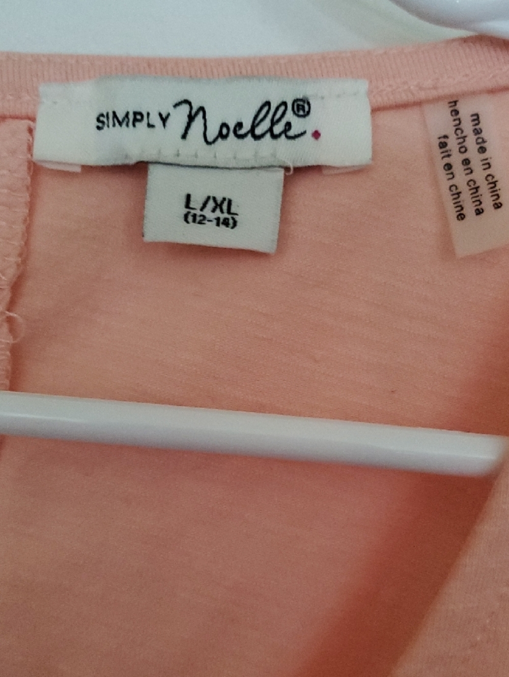 Simply Noelle Peach Crochet-Trim Henley Tunic - Picture 2 of 8
